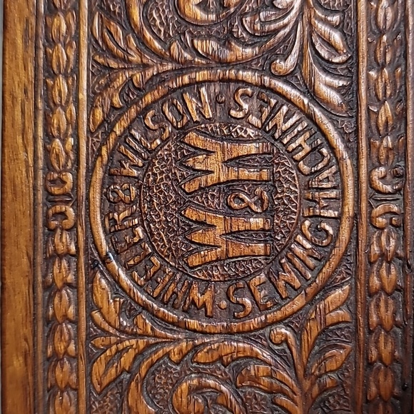 Wheeler & Wilson sewing machine accessory box wood antique push latch - Picture 8 of 9